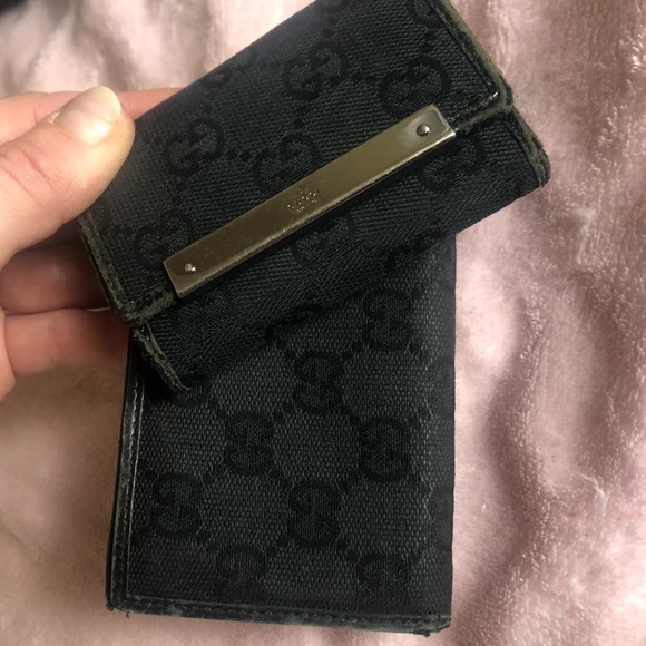 AUTH. Gucci GG Key Case & ID Wallet Set - Picture 1 of 9
